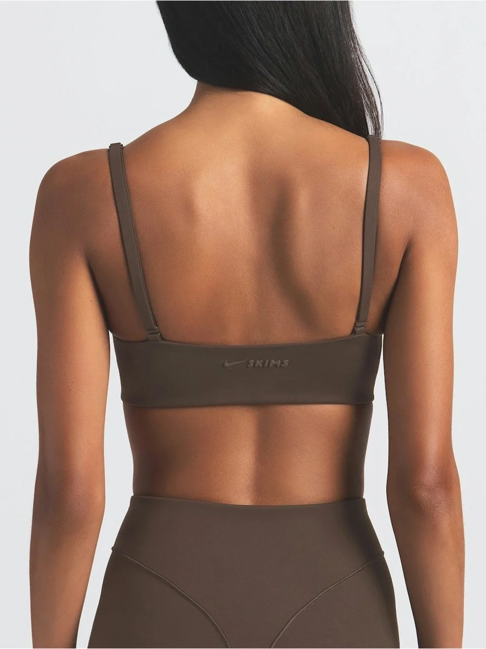 Nike SKIMS Matte Micro Scoop Sports Bra XS Dark Sepia NWT Dri-FIT Sculpting